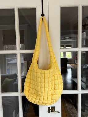 Yellow Quilted Carryall Bag